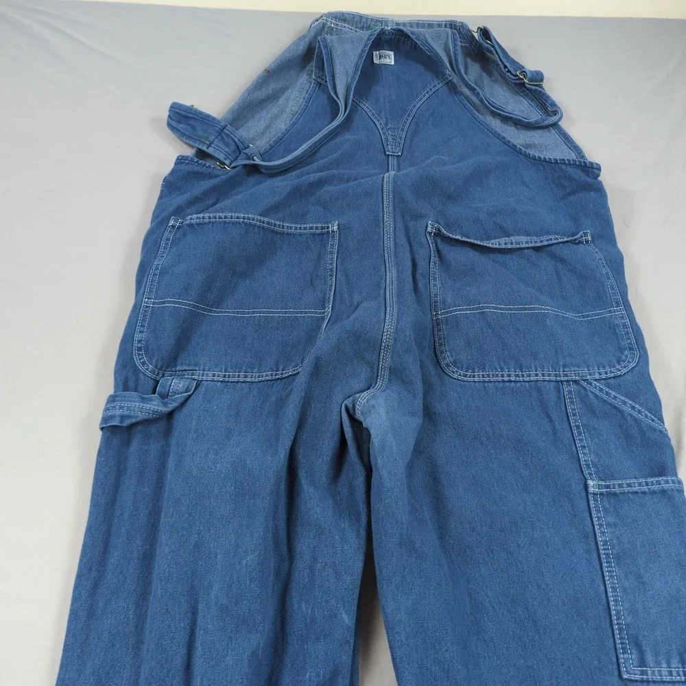 Liberty Overalls Mens 42x32‎ Blue Denim Utility Hamer Loop Carpenter Workwear